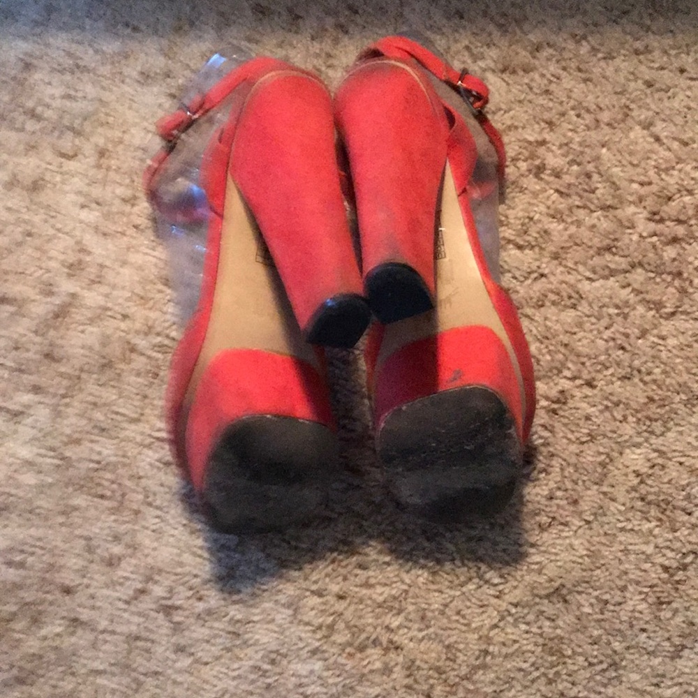 Forever 21 Faux Suede Burnt Orange Platform Heels - Picture 3 of 3